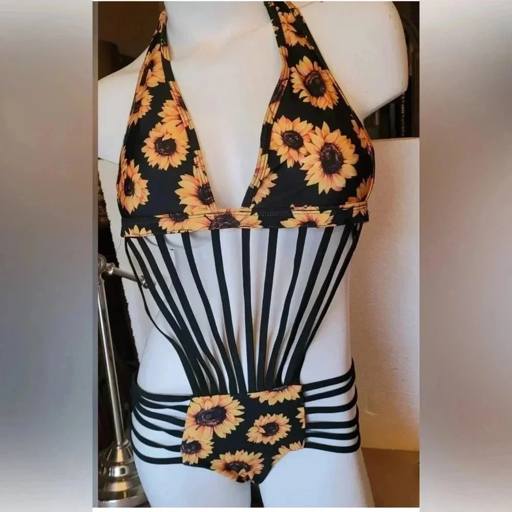 BIKINI SWIM SUIT sun flowers